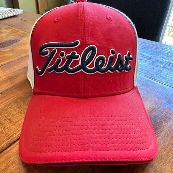 Titleist | Flex Fitted Golf Hat Ball Cap Small Medium Embroidered Spell Out Logo - Picture 2 of 9